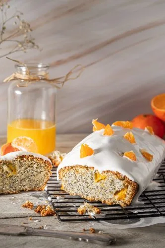 кекс с мандарини и мак